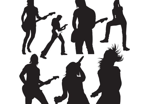 Live Music Vector Silhouettes - vector #139163 gratis