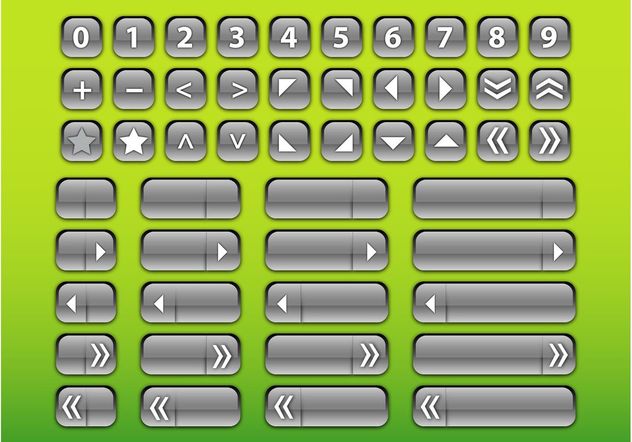 Silver Interface Buttons - Free vector #140243