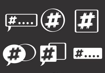 Hashtag White Icons Vector - Free vector #140993