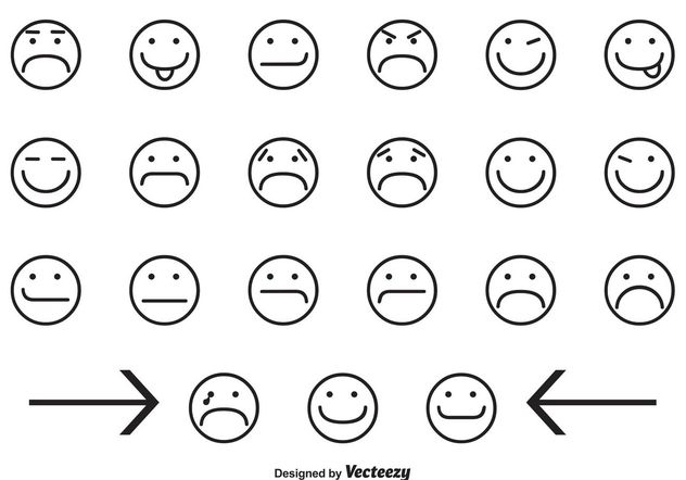Assorted Smiley Face Icons - Free vector #141023