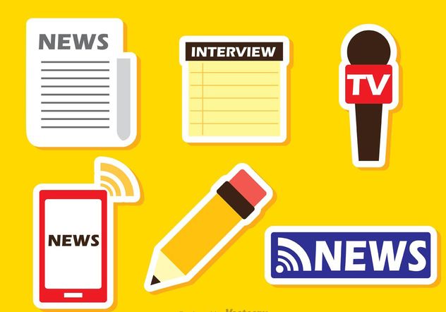Colorful Latest News Sticker Vectors - Free vector #141873