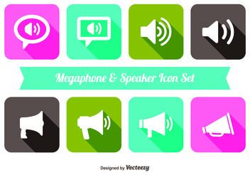 Trendy Megaphone & Speaker Iocn Set - vector gratuit #142183 