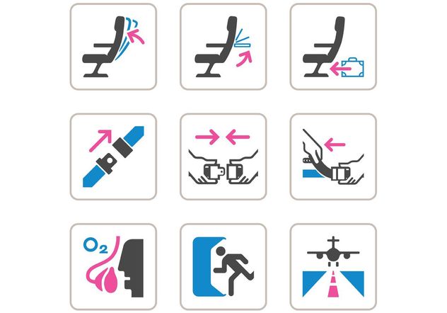 Free Aircraft Safety Vector Icons - Kostenloses vector #142703