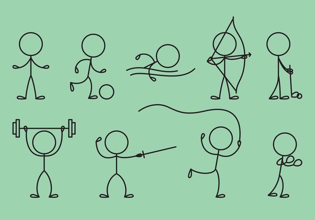 Stick Figure Icons Sports - Free vector #142743
