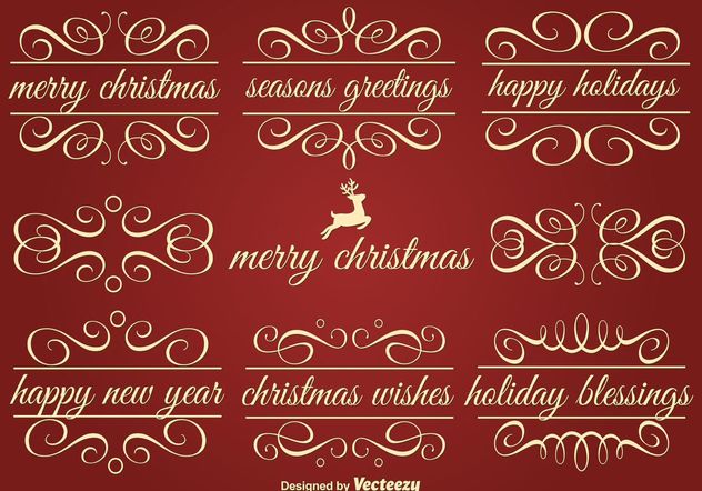 Vector Holiday Ornament Text Frames - Free vector #142913