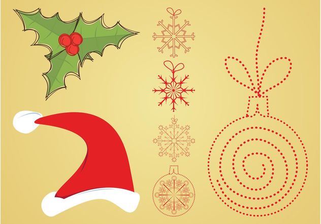 Vector Christmas Decorations - Free vector #142953