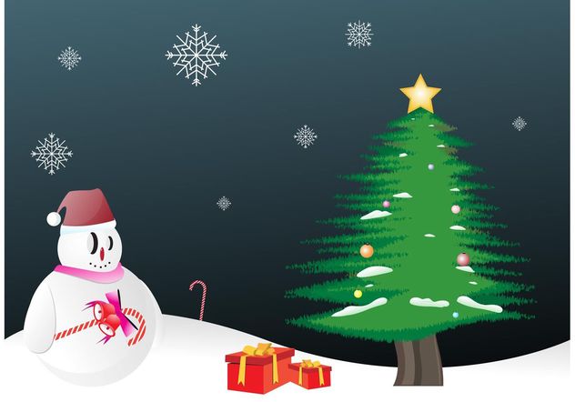 Snowman Christmas - Free vector #143163