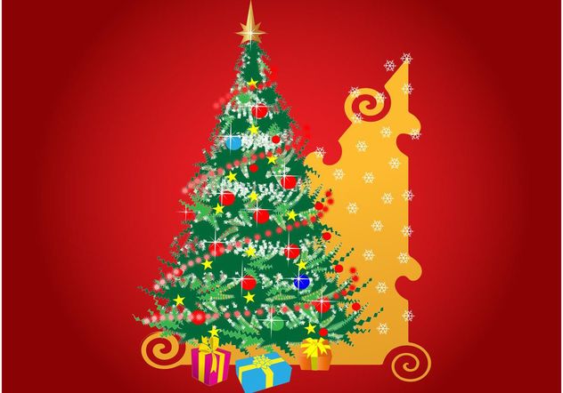 Christmas Tree And Presents - Free vector #143183