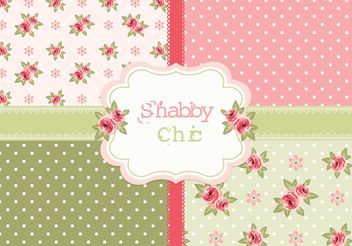 Free Vector Shabby Chic Roses Patterns - Free vector #144223