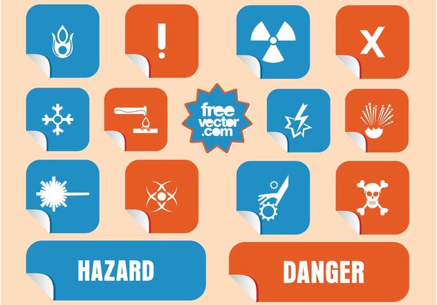 Danger Stickers - vector #144793 gratis