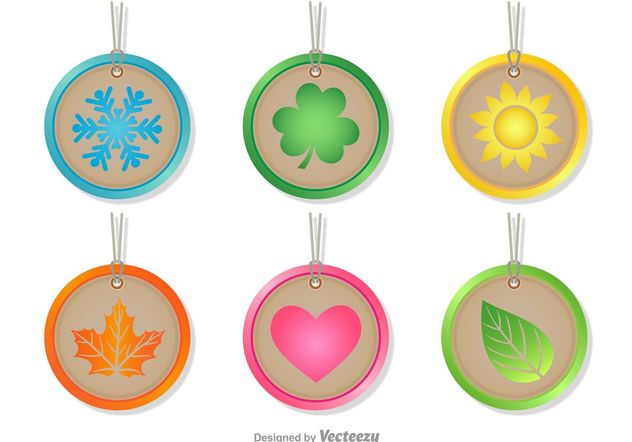 Seasonal Rounded Tags - Free vector #146713