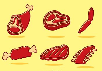Cartoon Meat Vectors - Kostenloses vector #147233