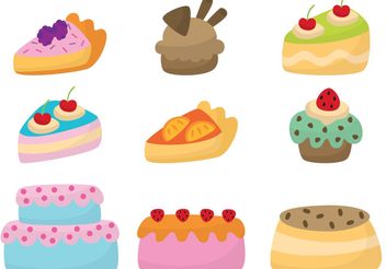 Cute Cake Vectors - vector gratuit #147603 