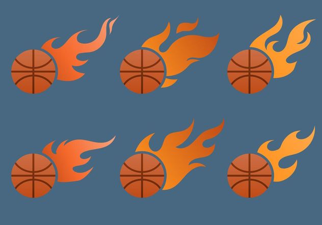 Flaming Basketball Vector Set - бесплатный vector #148203
