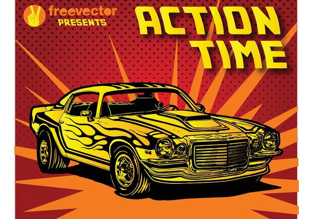Seventies Car - vector gratuit #148903 