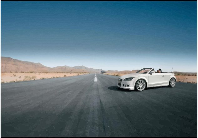 Tuned White Audi TT Cabrio - vector gratuit #148973 