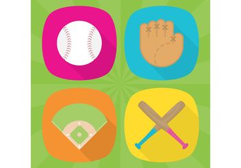Baseball Vector Flat Icons - Free vector #149133
