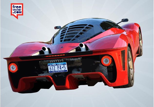 Red Ferrari Rear - vector gratuit #149143 