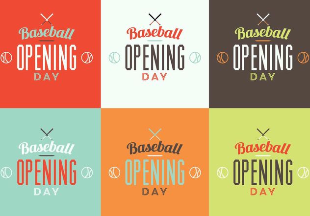 Baseball Opening Day Logo Set - vector gratuit #149153 