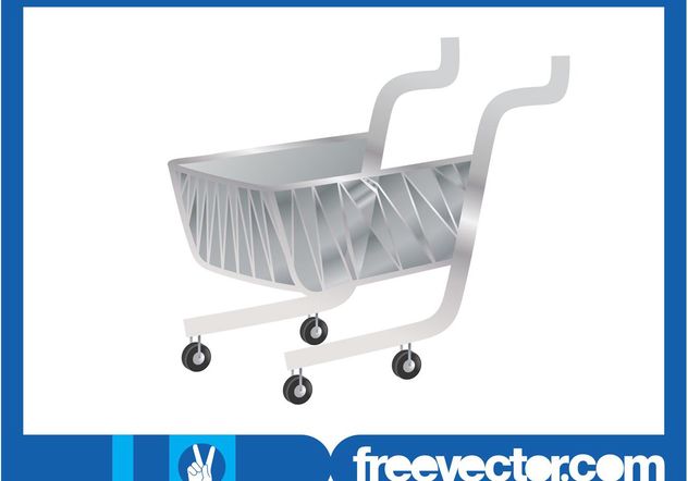Silver Shopping Cart - Kostenloses vector #150283