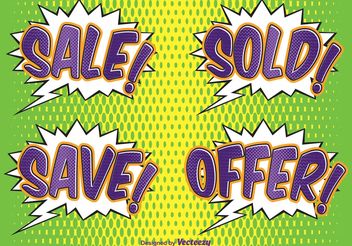 Comic Style Sale Labels - Free vector #150343