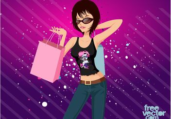 Shopping Girl - vector gratuit #150413 