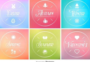 Spring, Summer, Autumn and Winter Minimal Tags - Kostenloses vector #151153