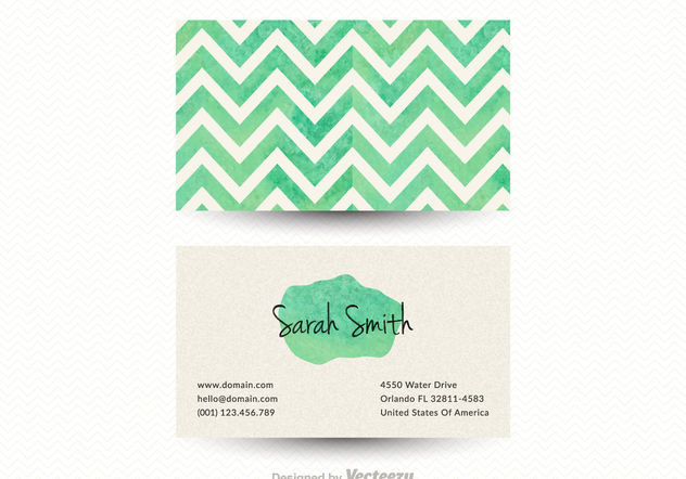 Free Chevron Business Card Vector Template - Free vector #151433