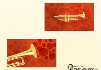 Trumpet Business Cards - vector gratuit #151753 