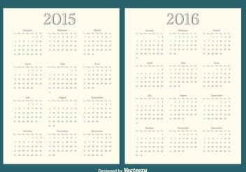 2015/2016 Calendars - Kostenloses vector #151873
