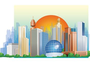 Sunset City Vector - Free vector #151983
