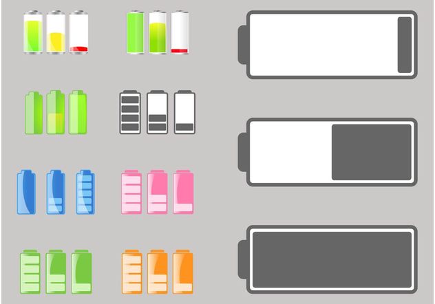 Battery Life Icons - Kostenloses vector #154323