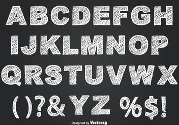 Chalkboard Style Alphabet - vector gratuit #155383 