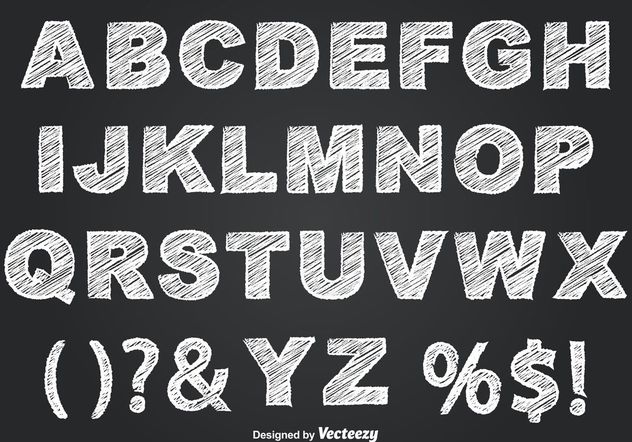 Chalkboard Style Alphabet - vector #155383 gratis