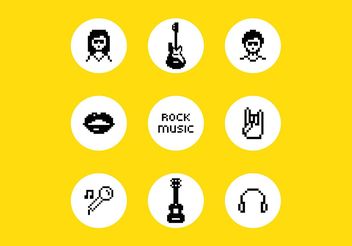 Free Vector Pixel Rock Music Symbols - Free vector #155653