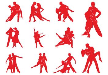 Tango Couples Silhouettes - Free vector #156383