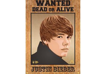 Justin Bieber Wanted Poster - Kostenloses vector #156523