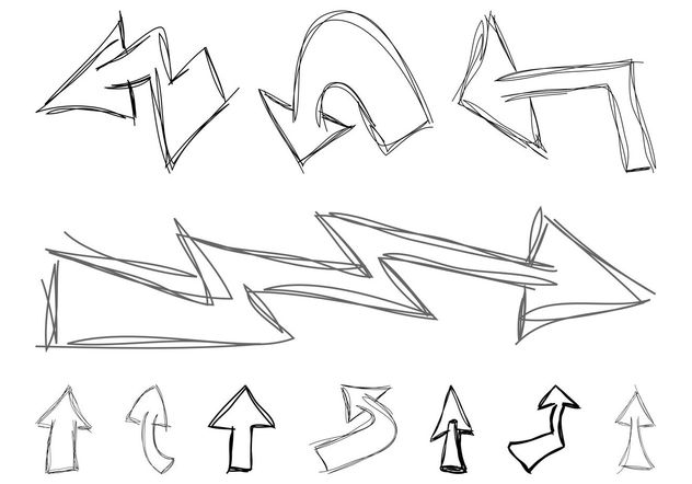 Doodled Arrows - Free vector #156753