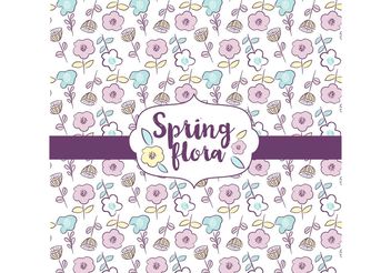 Spring Flora Pattern Design - Free vector #156863