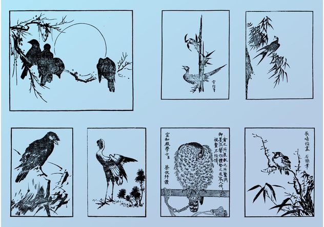 Japanese Birds - Kostenloses vector #157703
