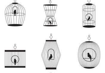 Black Vintage Bird Cage Vector - Kostenloses vector #157773