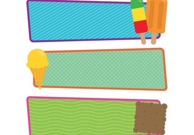 Free Vector Ice Cream and Popsicle Banners - бесплатный vector #159413