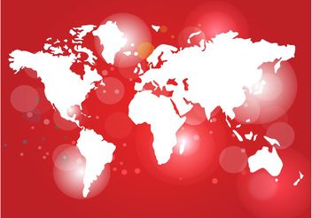 Red World Map Vector - vector gratuit #159553 