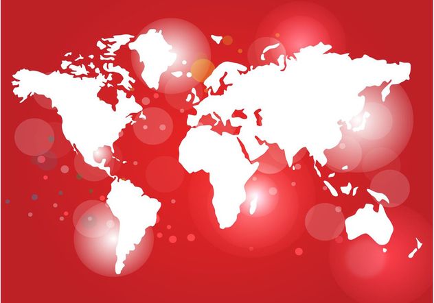Red World Map Vector - vector #159553 gratis