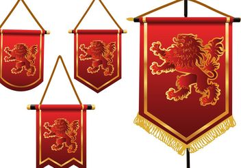 Heraldic Lion Vector Banners - бесплатный vector #160023