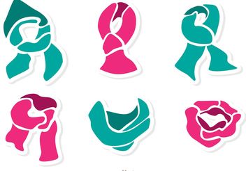 Set Of Neck Scarf Vector Pack 2 - Free vector #160873