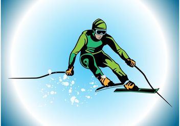 Skier Vector - vector #161023 gratis