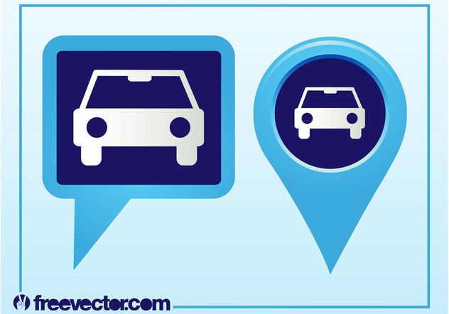 Pointers With Car Icon - Kostenloses vector #161353