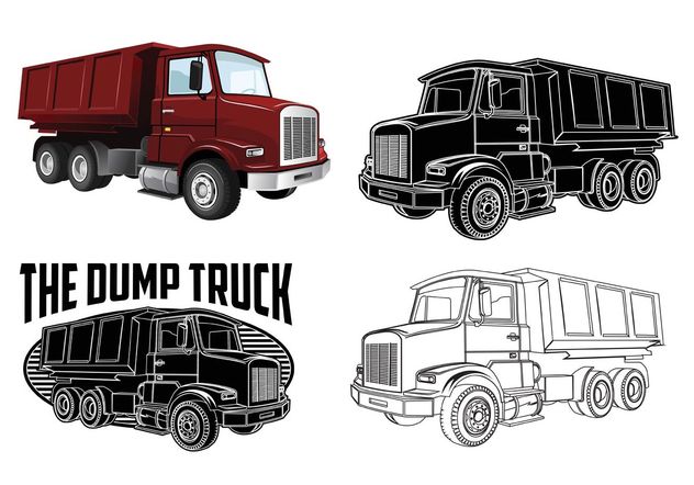 Dump Truck Vectors - vector gratuit #161413 