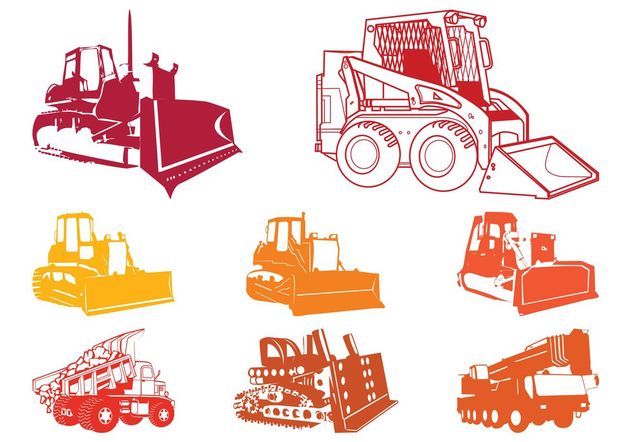 Construction Equipment Silhouettes - Free vector #162313